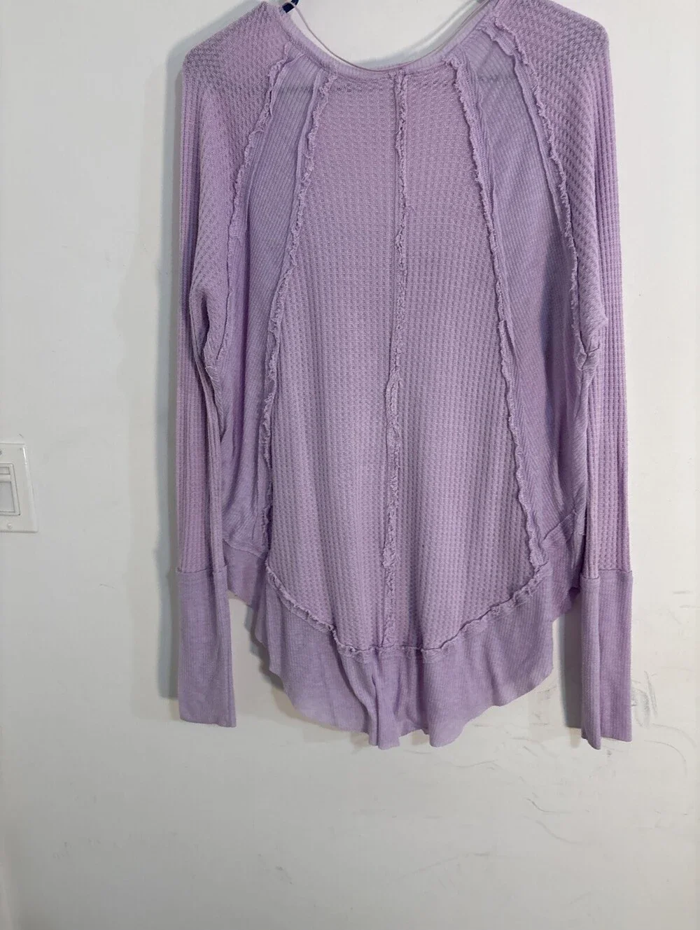 We The Free Free People Catalina Thermal Top Mauve Pink Waffle Knit S NWOT